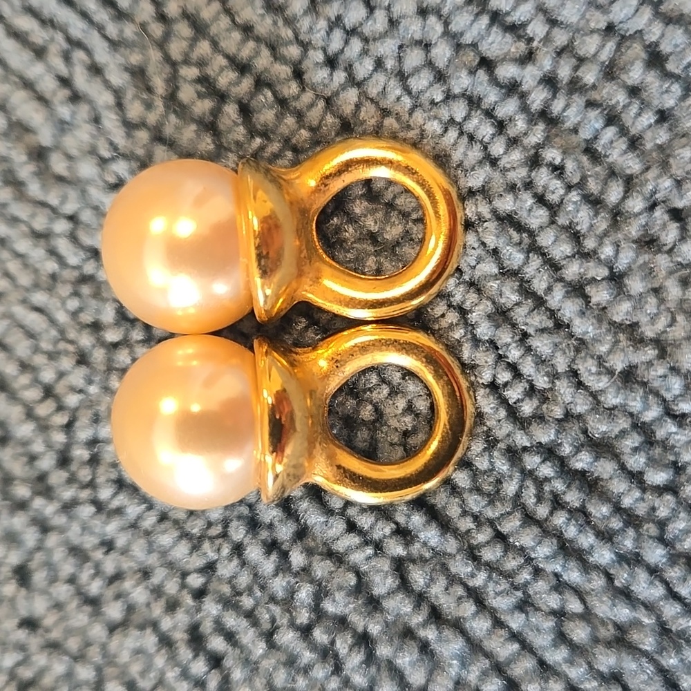 Pearl Drop Dangle Charms Gold Tone | Interchangeable Earring or Necklace Charms - Picture 4 of 5